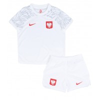 Otroški Nogometni dresi Poljska Domači SP 2022 Kratek Rokav (+ Kratke hlače)